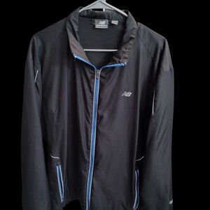 New Balance Black Windbreaker with Blue Accents